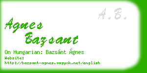 agnes bazsant business card